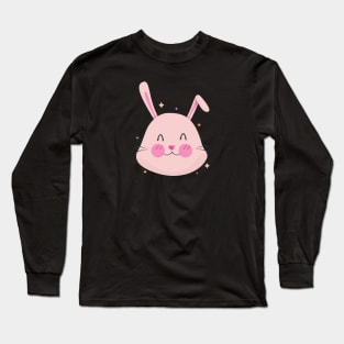 Cute Rabbit Bunny Cartoon Animals Character Design Long Sleeve T-Shirt